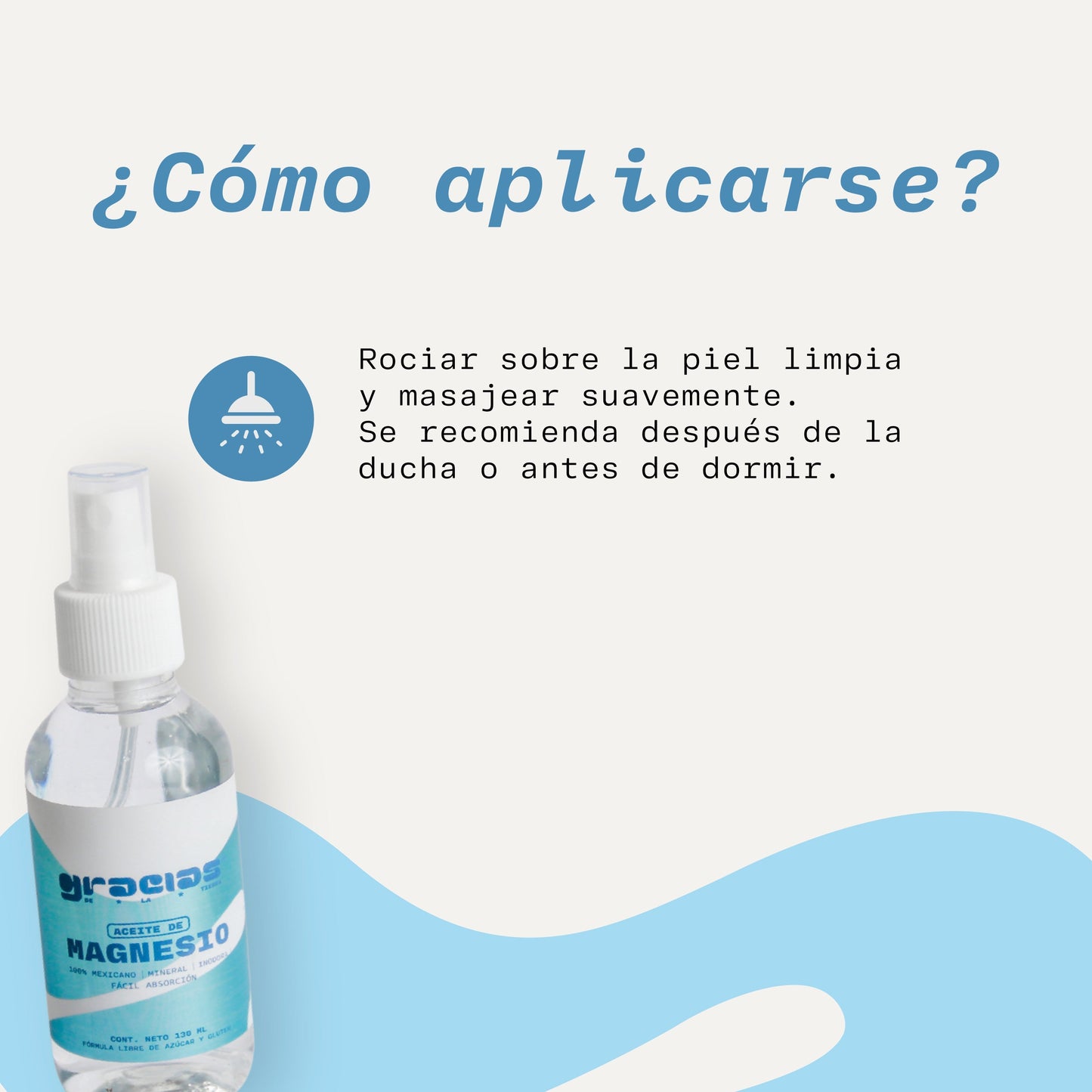 Envase de spray de Aceite de Magnesio Gracias de la Tierra de 130 ml para alivio muscular y relajación corporal