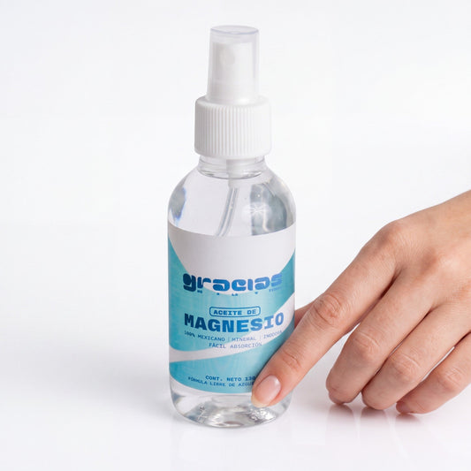 Aceite de Magnesio en spray de Gracias de la Tierra, solución tópica de 130 ml para relajación muscular y bienestar.