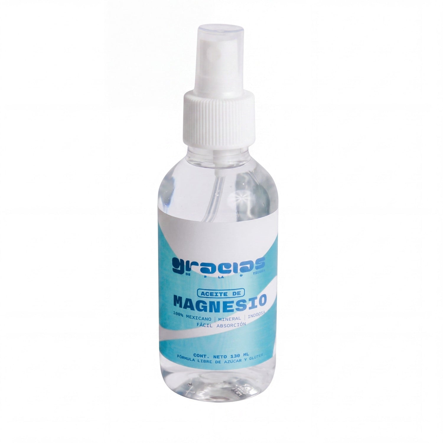 Aceite de Magnesio en spray de Gracias de la Tierra, solución tópica de 130 ml para alivio y relajación muscular.